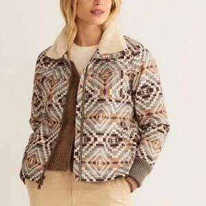Pendleton Women's Abiquiu Sky Tan Madera Zip Jacket NWT